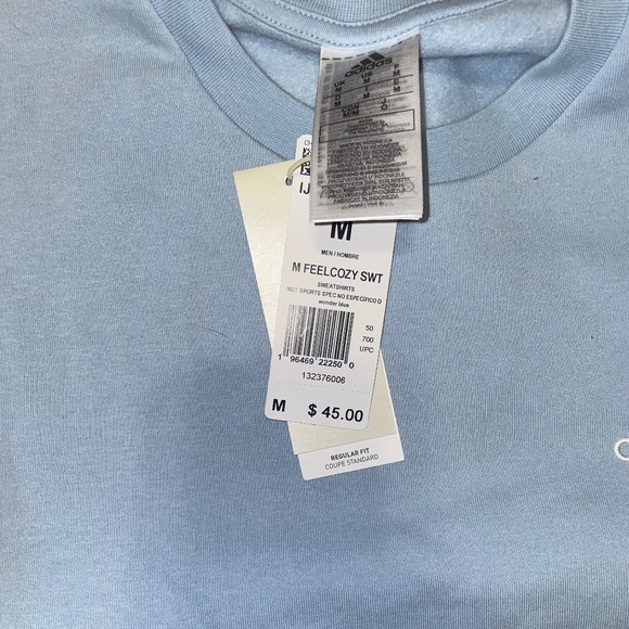 Adidas sweatshirt, light blue NWT MEN’S SIZE MEDIUM - Picture 4 of 4